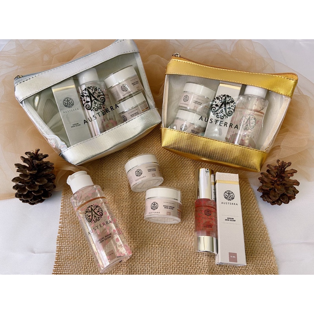 Austerra Skincare 1 paket (Serum, Facial wash, Sunscreen dan Night cream)