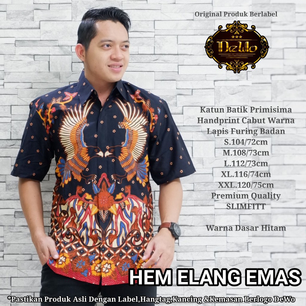 HEM ELANG EMAS DEWO BATIKSOLOAMANAH KEMEJA BAJU BATIK PRIA SOLO LENGAN PENDEK PANJANG LAPIS FURING ATASAN BATIK PREMIUM MODERN KATUN HALUS DIAMOND PARANG GURDHO CAKRAWANGSA GUNDAMANIK SASMAKHA DAMAR SOGAN RAGNALA MERAH HARIMURTI SEKOPI KALINGGA GANDHI