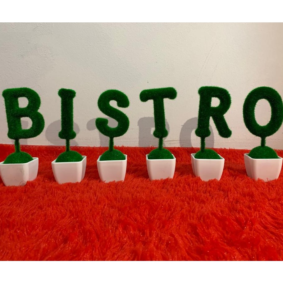 Custom Nama Pajangan Huruf A - T Sekilo=24pcs tanaman artifisial Happyonshop