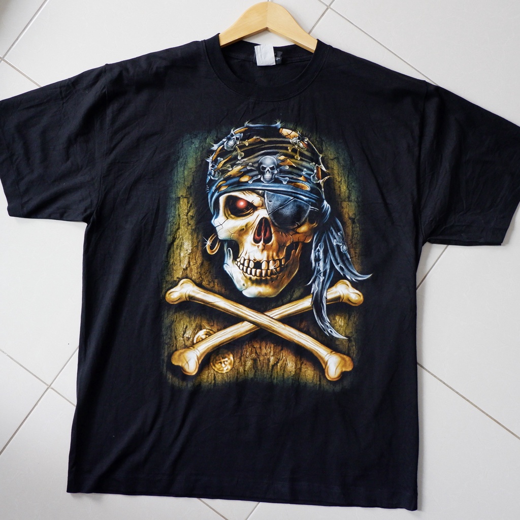 TENGKORAK SKULL PIRATES ROCK CHANG kaos baju band musik film original