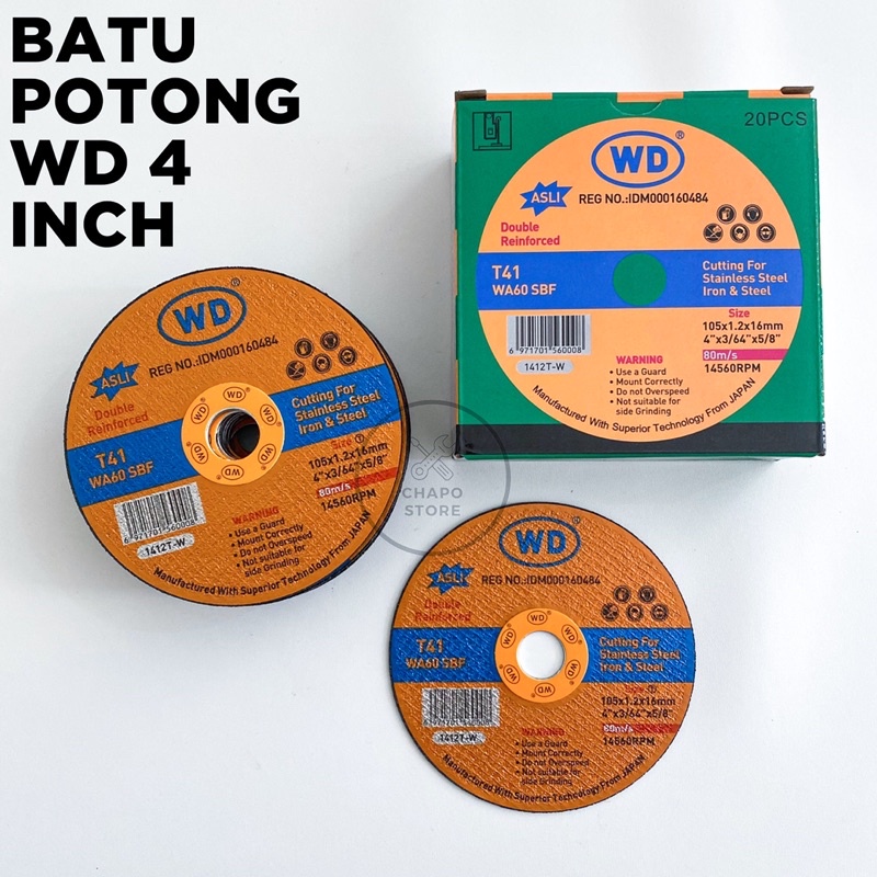 batu potong wd 4&quot; inch mata gerinda potong wd mata gurinda potong wd