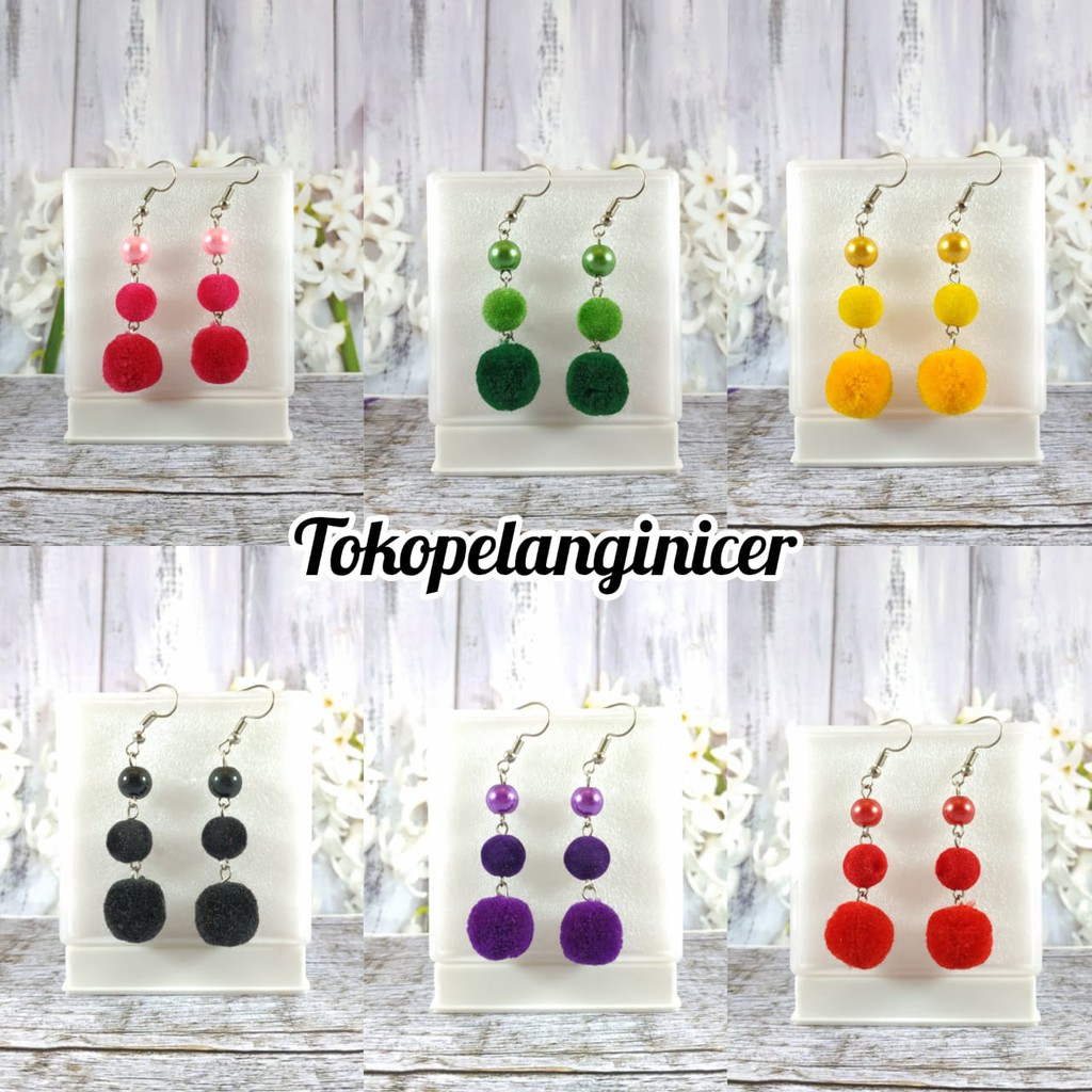 Anting Kekinian fashion  BALPOM (Baldu Pompom )unik By Tokopelanginicer