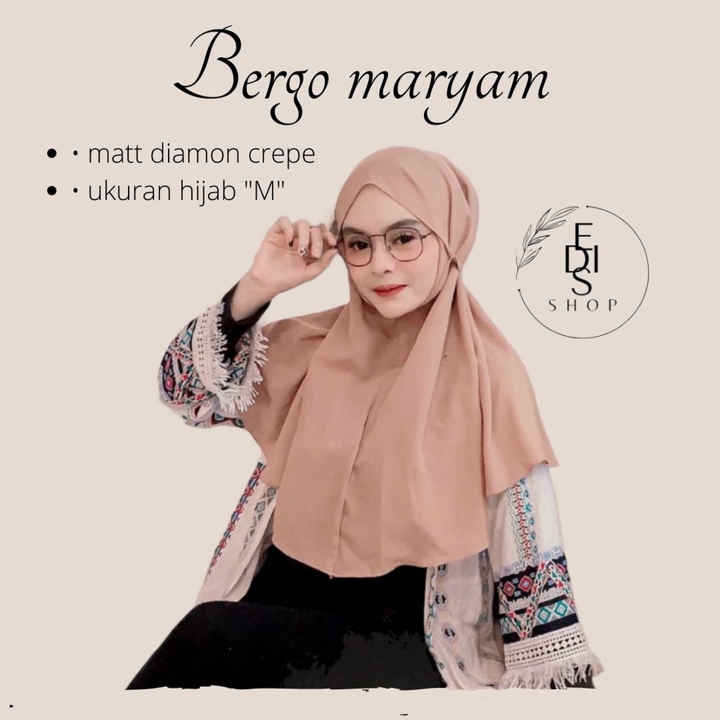 MARYAM BERGO NON PET TALI KHIMAR DIAMOND INSTAN HIJAB TERBARU JILBAB KERUDUNG HARIAN GROSIRR31