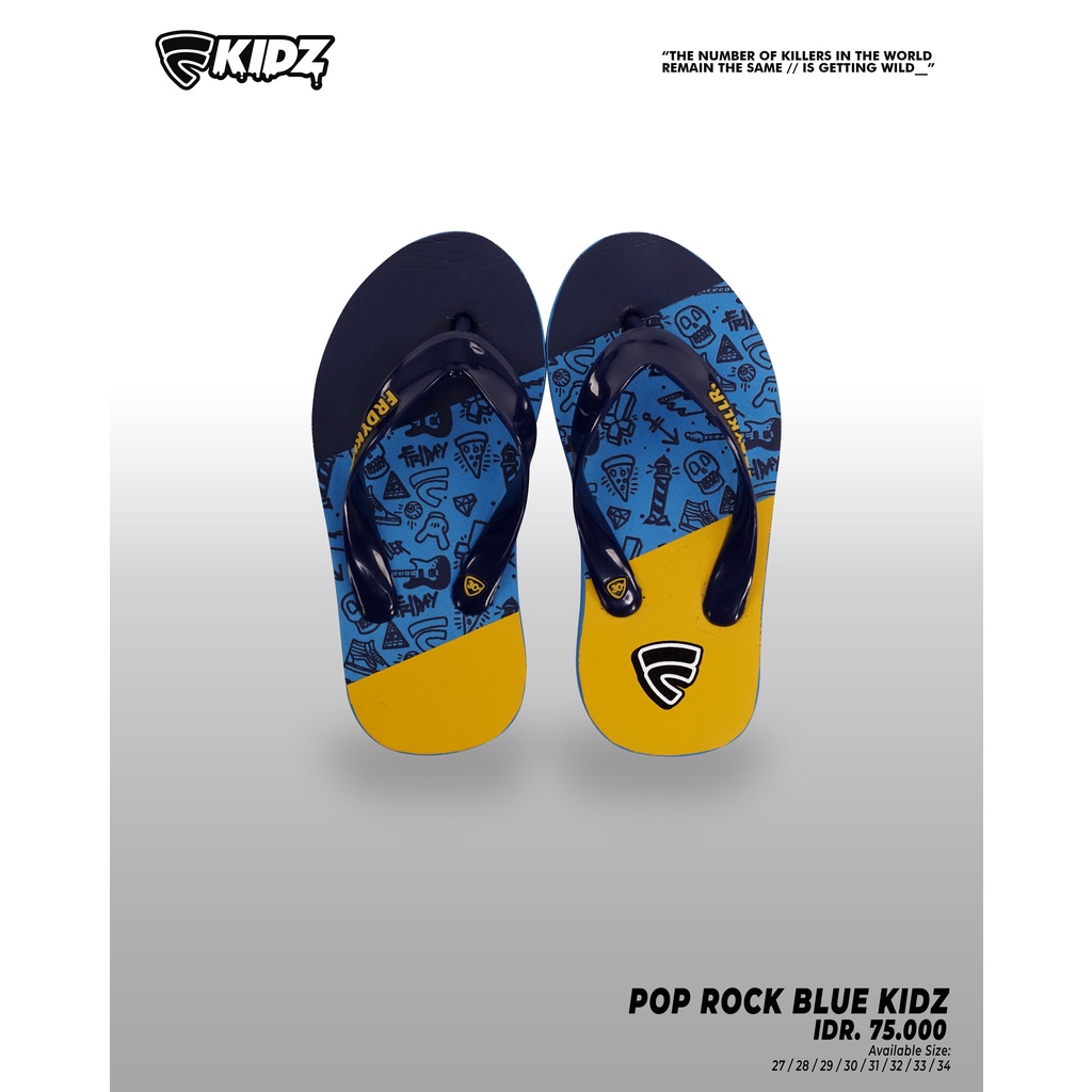 SANDAL ANAK ANAK FRIDAY KILLER | POP ROCK BLUE KIDZ