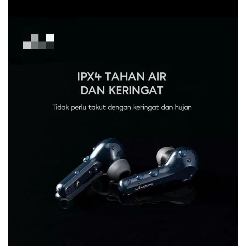 VIVAN Wireless Bluetooth Headset Earphone TWS Liberty T200 Waterproof IPX4 Support iPhone 12