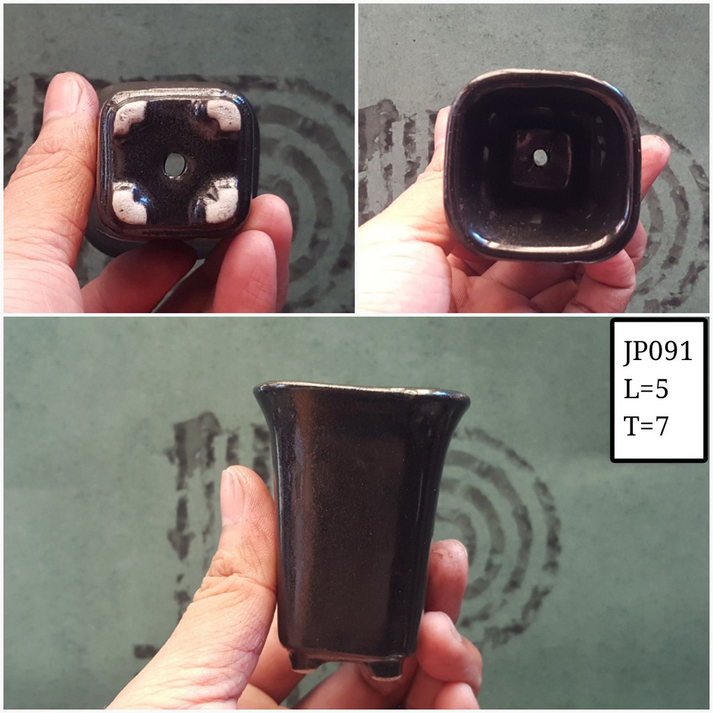 Pot Keramik Mini Segi 4 Tinggi JP091