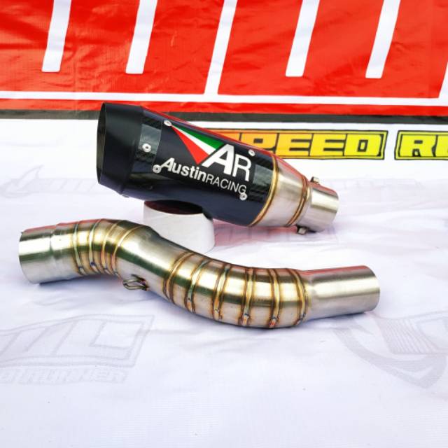 Silincer Knalpot AUSTIN RACING GP Carbon Stainles SLIP ON CBR150R FACELIFT - NEW CB150R - CBR LOKAL