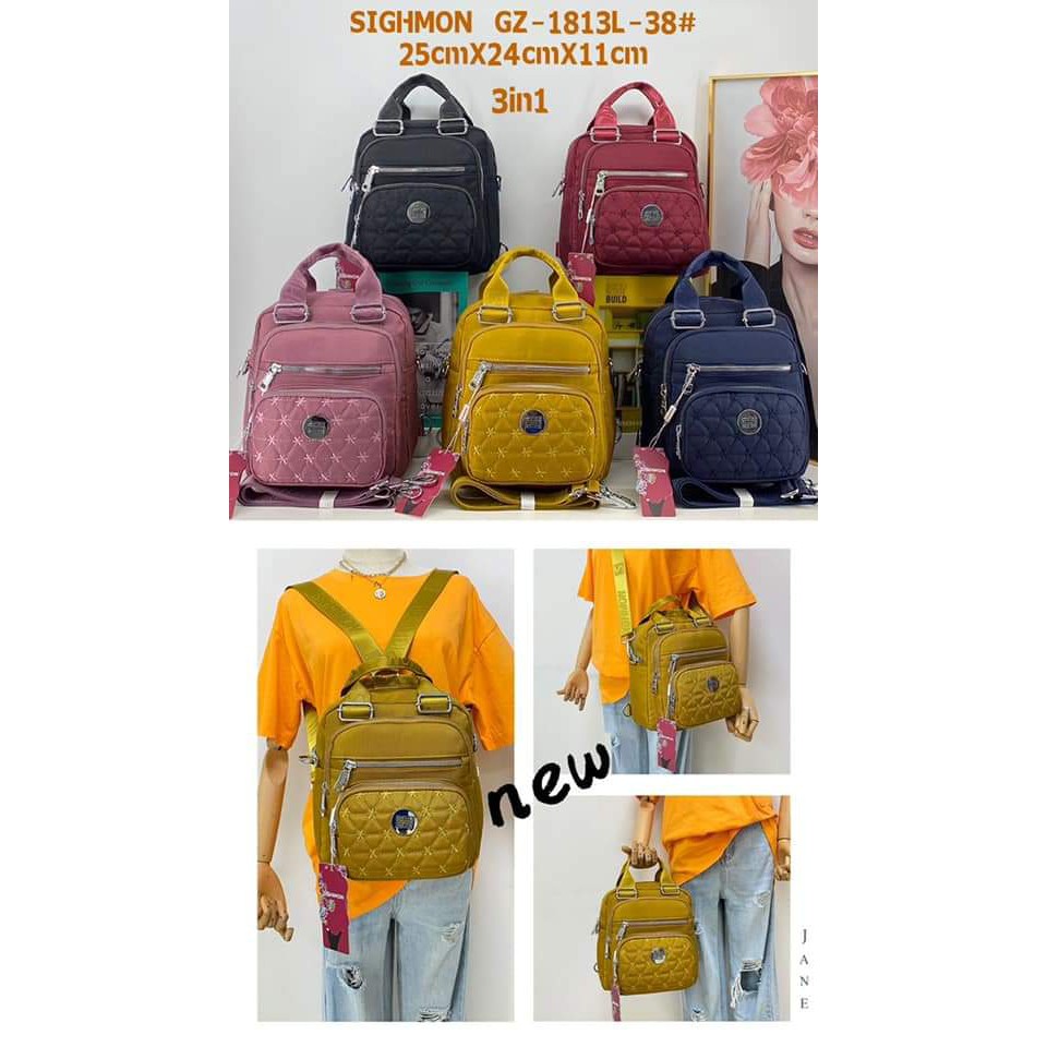 Tas Ransel Multifungsi Sighmon 1813L-40 Bahan Kanvas Terbaru.!!!! Tas Wanita Tas Ransel Wanita Tas Sighmon ORI BISA BAYAR DITEMPAT!!!!