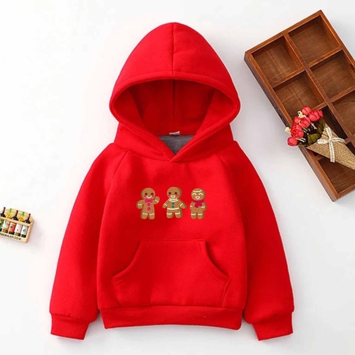 Hoodie Gingerbread Sweater Pakaian Anak M - XXL