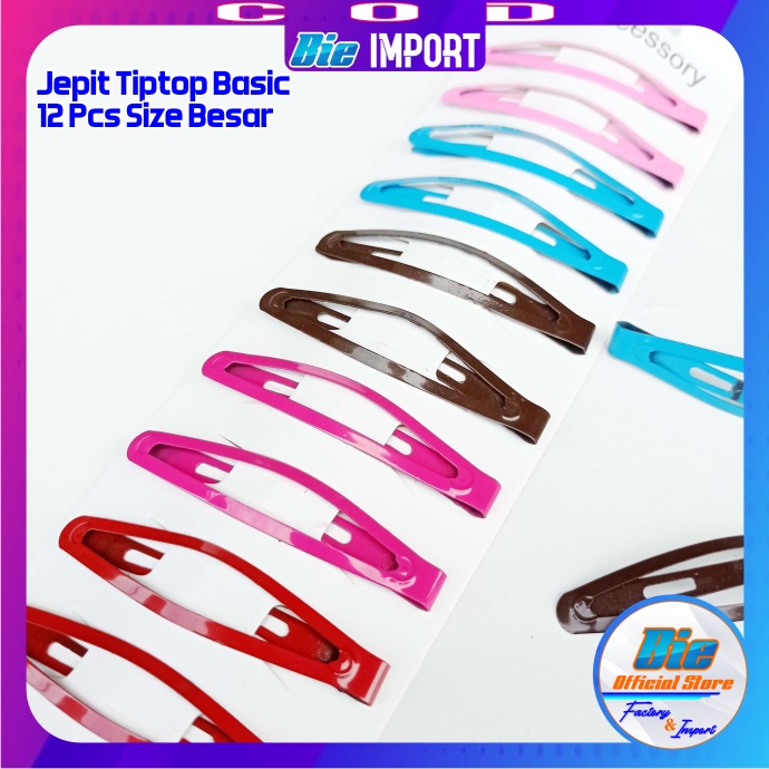 Jepit Tiptop 1 Set 12 Pcs Size Besar Impor Best Seller