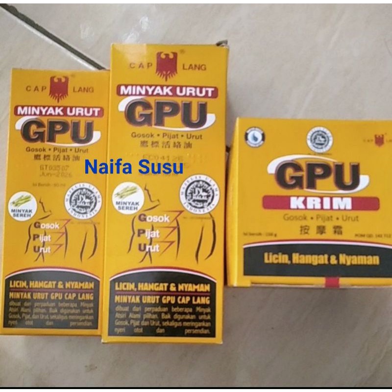 GPU Minyak Urut Cap Lang All Variant @30ml &amp; 60ml/100ml