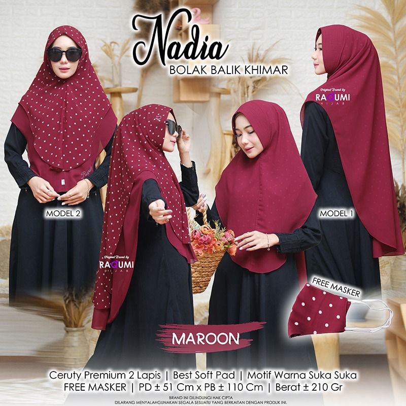 Nadia bolak balik khimar by raqumi