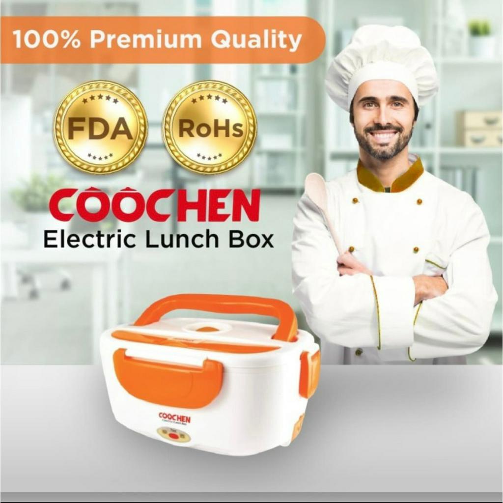 Coochen Electric Lunch Box Ber-Sertifikat Rohs &amp; FDA Kualitas Premium Kotak Makan Electric Lunch Box electric Kotak Bekal makan pemanas penghangat makanan rantang makanan kotak makan kotak bekal tahan panas kotak pemanas makanan murah premium garansi