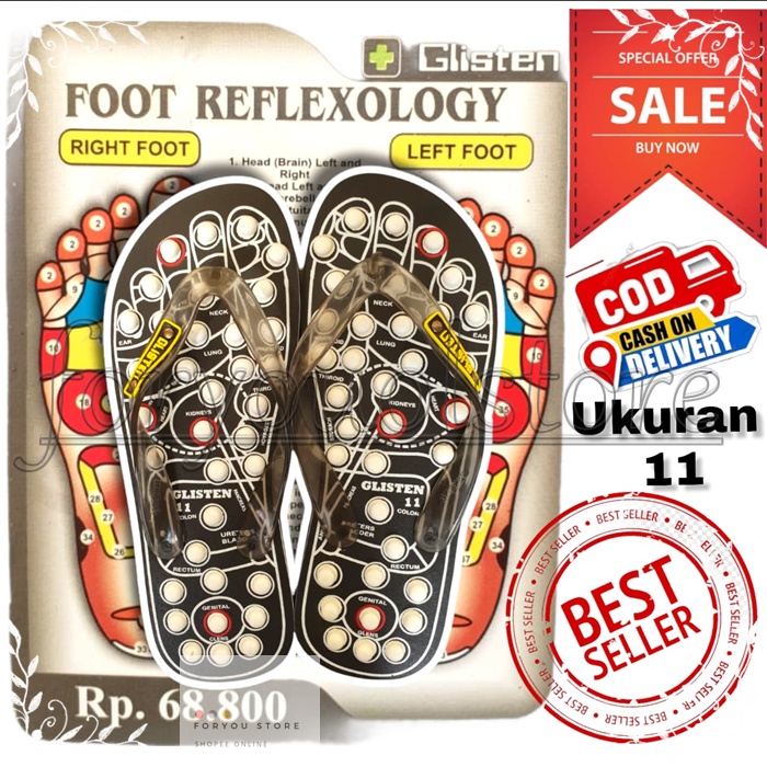 Sandal Jepit Refleksi Glisten Terapi untuk Kesehatan Dan Rematik / Sendal Reflexy /Reflexi Kesehatan