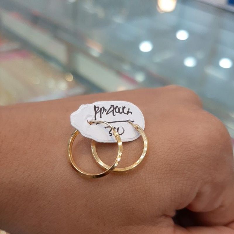 Anting gipsy polos emas asli kadar 300