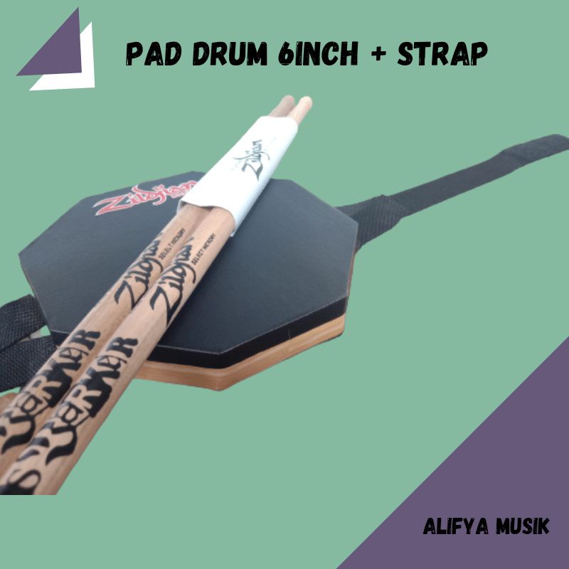 Custom Nama Pad Drum 6Inch Alat Latihan Drum Bonus Stick Drum Murah