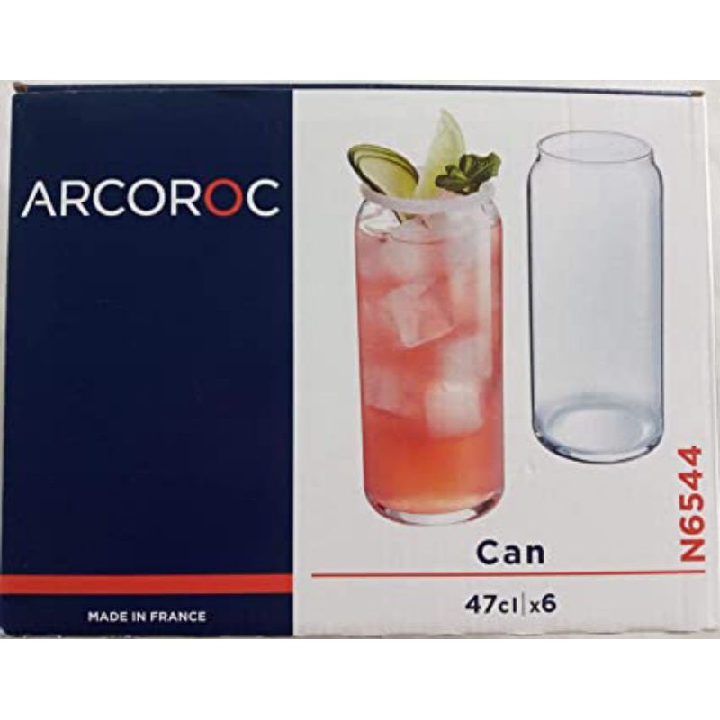Arcoroc Set 6 Pcs Gelas Tumbler Long Drink Can Tall Boy 47,5cl N6544