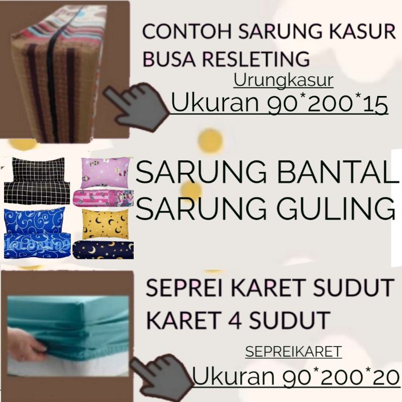 MAU SPREI KARET ADA, SPREI SLETING ADA, SARUNG BANTAL DAN GULING ADA, MOTIP KARAKTER DAN MINIMALIS