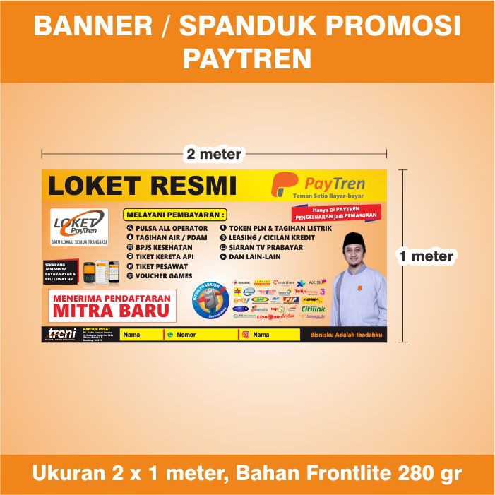 Banner Loket Resmi Agen Paytren Terbaru Ukuran 2 X 1 Meter Shopee Indonesia