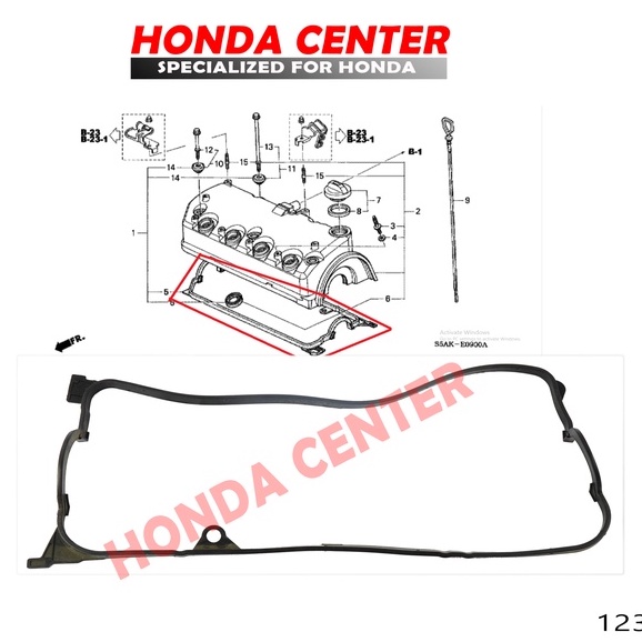 Packing paking perpak karet tutup cover klep cylinder head STREAM 2002 2003 2004 2005 2006 1700cc packing cover head STREAM 2002-2006 1700cc 12341-PLC