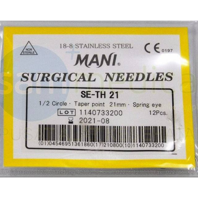 MANI Surgical Needle Jarum Hecting SE-TH 21 / jahit operasi / kulit otot