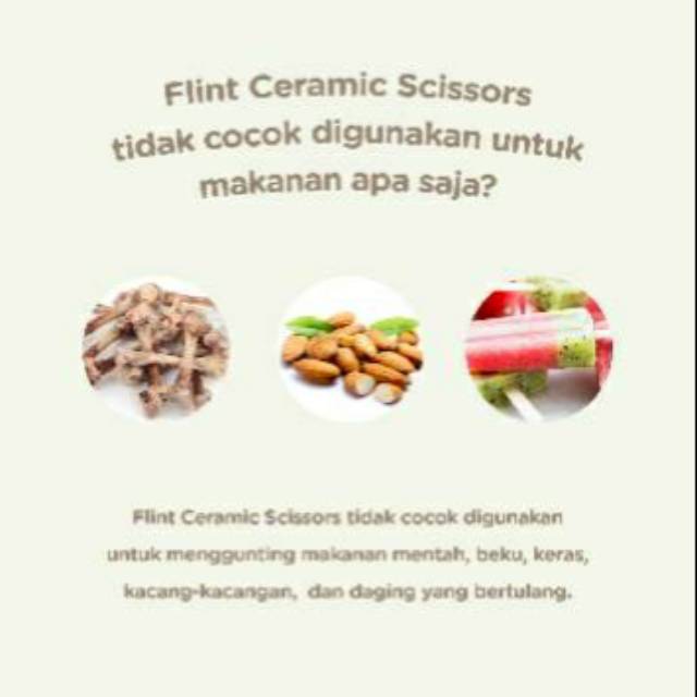 Gunting keramik makan anak FLINT tiny bites murah sekali promo mpasi ceramic scissors gunting makan anak balita persiapan mpasi FREE food tong foodtong