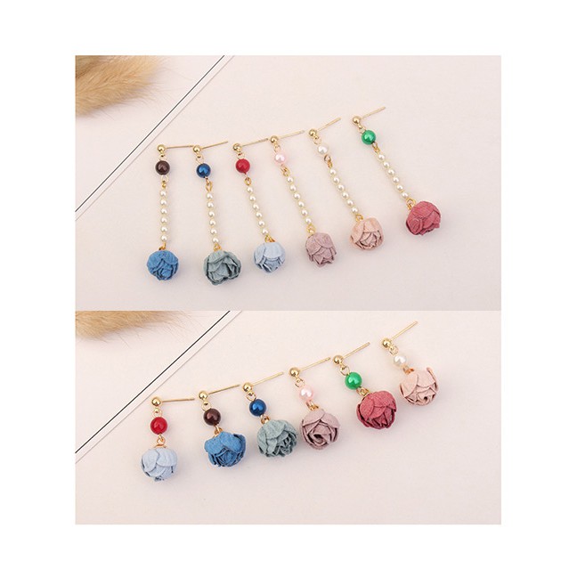 LRC Anting Tusuk Fashion Rose Shape Design Asymmetry