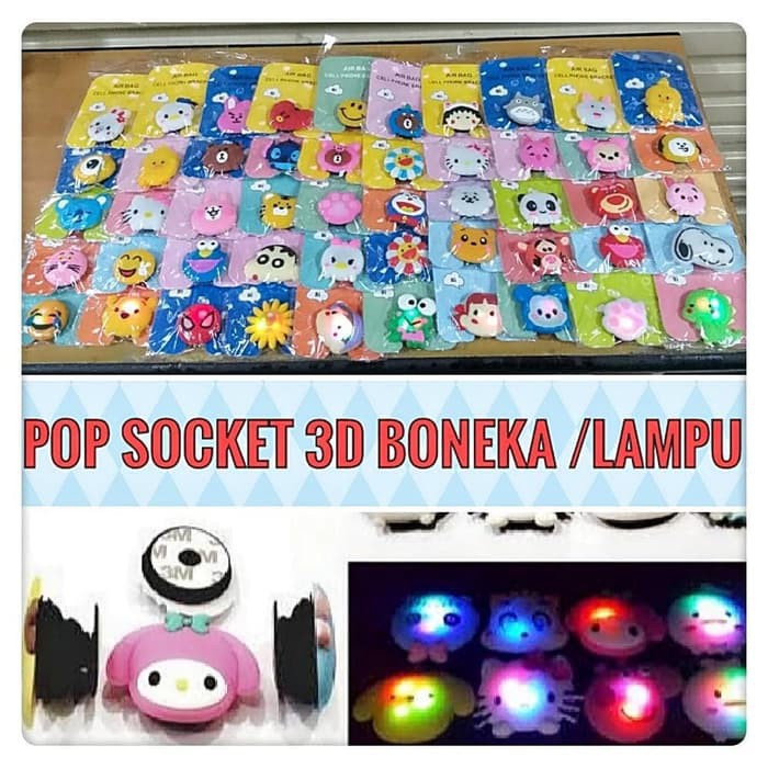 PopSocket Karakter 3D Led Pop Socket 3D Karakter Plus LED RANDOM