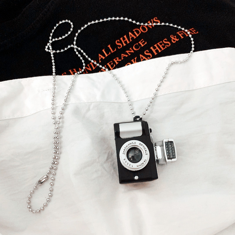 Hip Hop Flash SLR Camera Pendant Necklace Fashion Hip Hop Sweater Chain Couple Jewelry Sexy Girl Jewelry