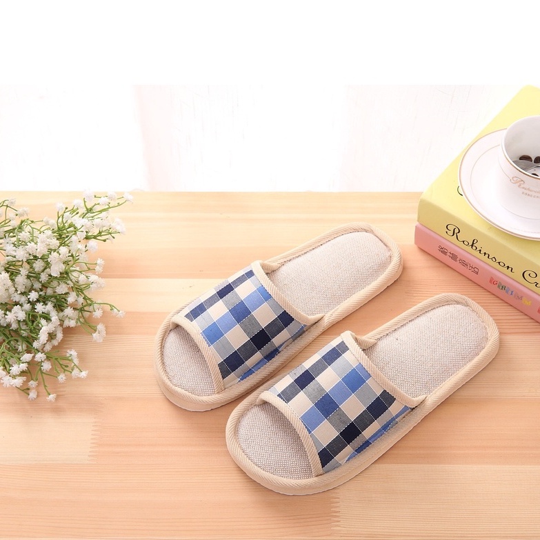 Sandal Hotel Selop Indoor LINEN kualitas tinggi Sangat Nyaman, kaki cepat kering setelah mandi, Sandal mandi bahan kain, Sendal Indoor dalam ruangan, Sandal Hotel, Spring slop Women men Linen Indoor Floor Female male