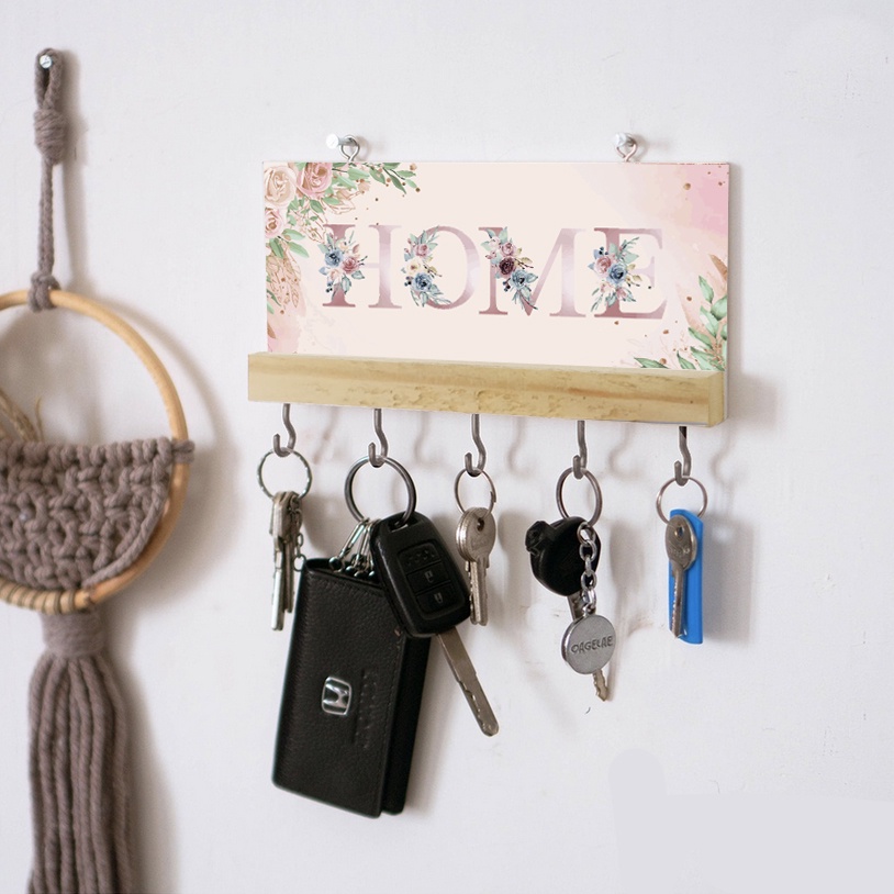 Rak Cantolan Multiguna Kail Besi Tempel Rak Gantungan Kunci Modern Keychain Holder Rak kunci