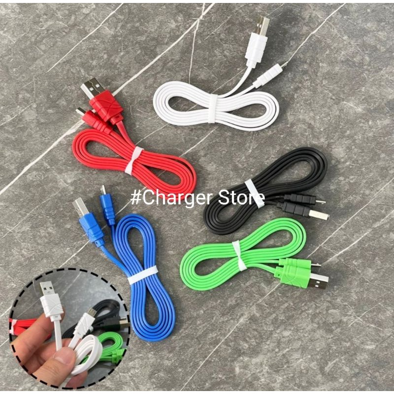 Kabel Data Polos 5 Warna Micro USB 1 Meter Murah Bagus