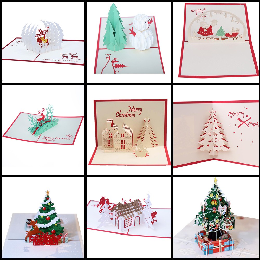 Rincian Tentang Kartu Pop Up 3d Ucapan Natal Baby Gift Holiday Happy New Shopee Indonesia