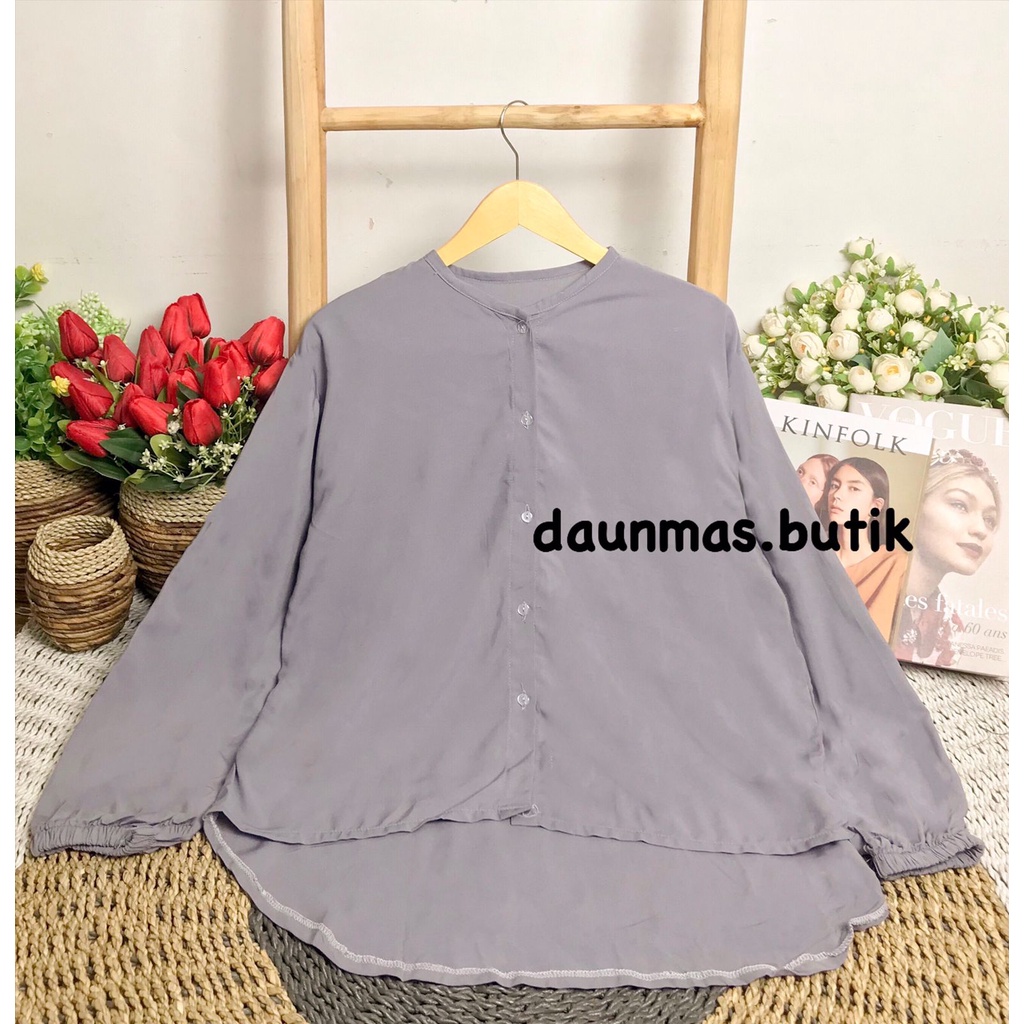 1KG MUAT 5PCS | LOISE BLOUSE BALONA RAYON JUMBO PINGUIN BLOUSE VISCOSE PREMIUM HITS OOTD SELEBGRAM-LOISE SILVER