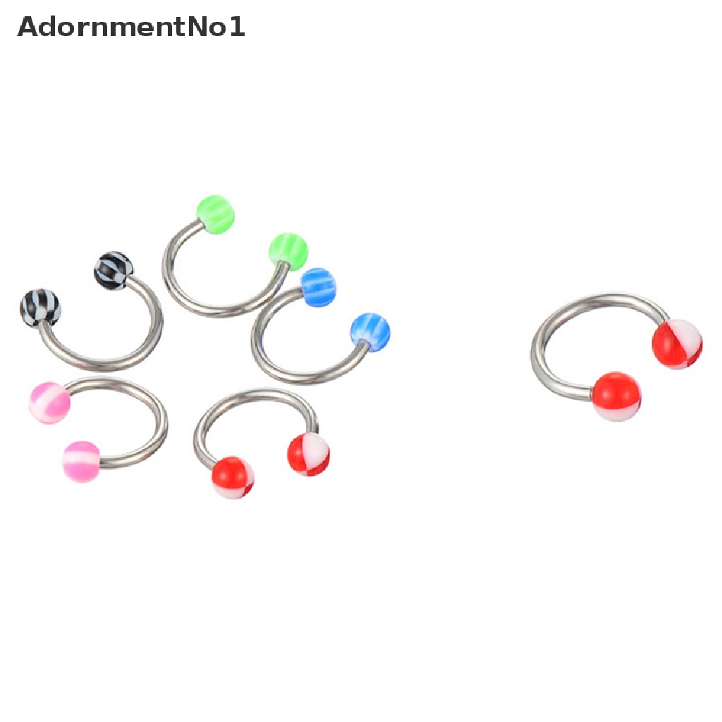 (AdornmentNo1) 72pcs Anting Tindik Alis / Hidung / Tubuh Bentuk Barbel Bahan Stainless Steel + Akrilik