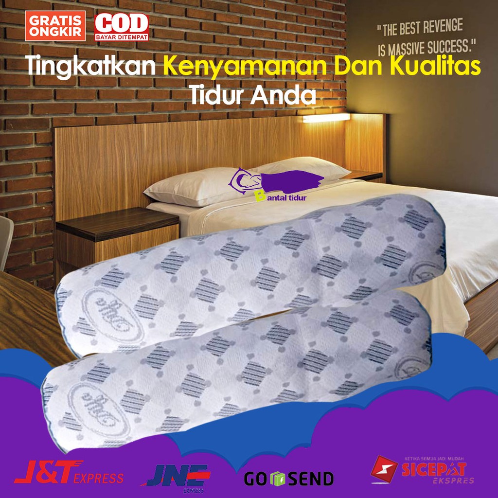 GULING PANJANG DEWASA DIFFA MOTIF BIRU GULING SILIKON JUMBO BESAR HOTEL PREMIUM