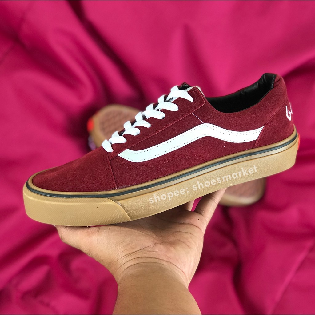 OBRAL SEPATU VANS OLDSKOOL GOLF WANG MAROON GUM