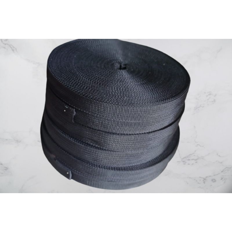 Bisban Webbing Hitam 2 cm Bisban Pelipit Pembungkus Harga PerRoll