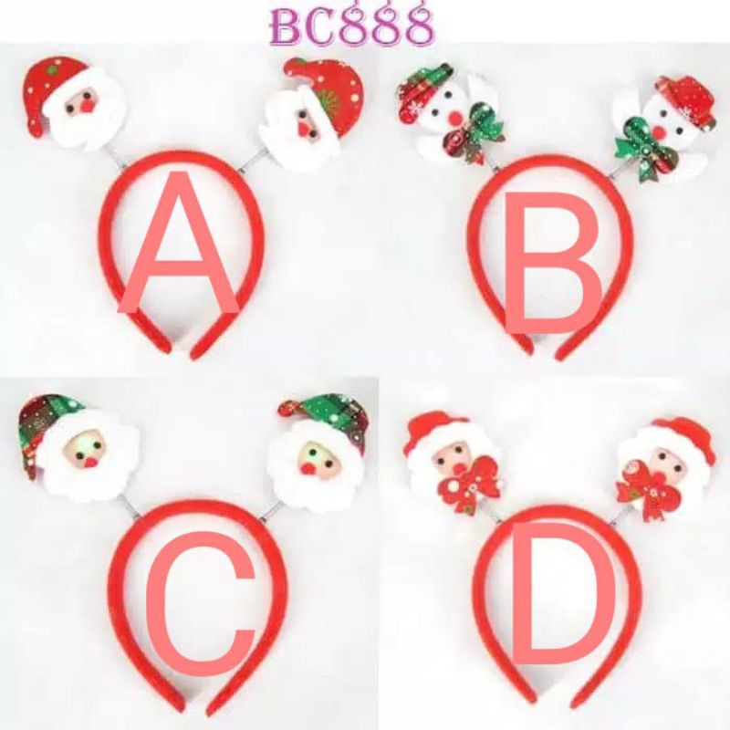 Bando Natal Anak ada Santa claus Led - Bando Natal nyala - aksesoris accessoris natal