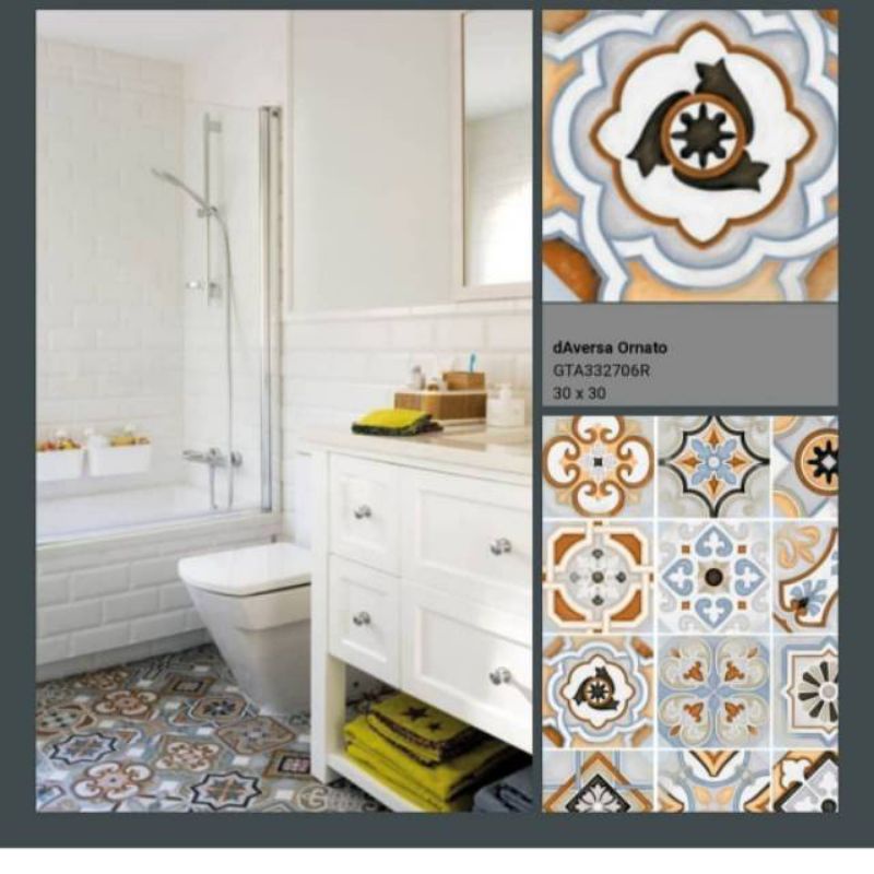 Roman granit dAversa ornato 30x30 /keramik lantai unik/lantai kekinian/lantai vintage/keramik vintag