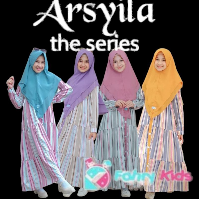 Baju Gamis Dress Terusan Anak Syar'i Arsyila Fahri Kids