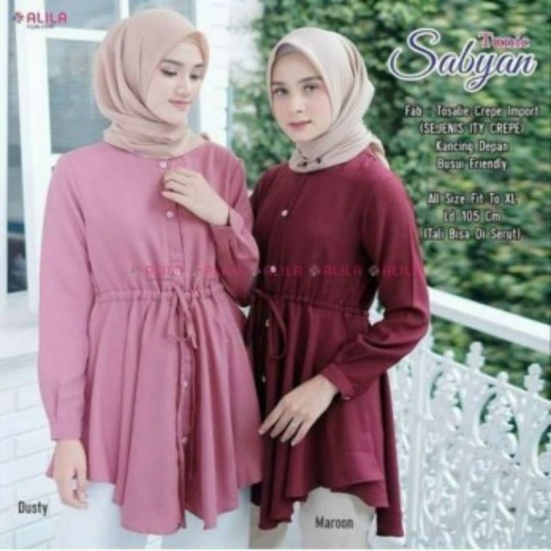 sabyan tunik atasan wanita fashion remaja