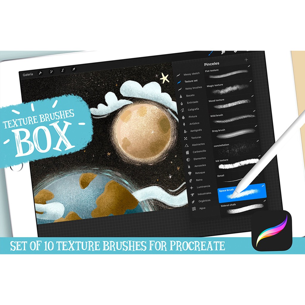 Procreate Brush - Procreate Texture Brushes Box