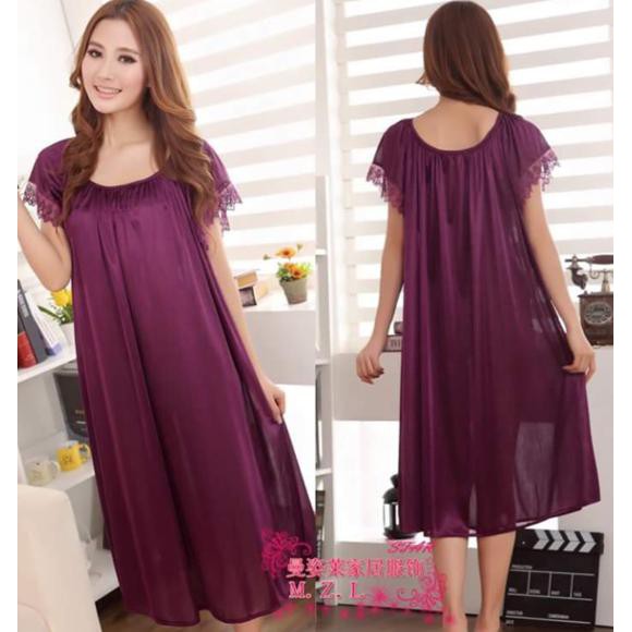 Terbaru Baju Tidur Daster Satin Jumbo Polos Xl Cantik Murah Termurah