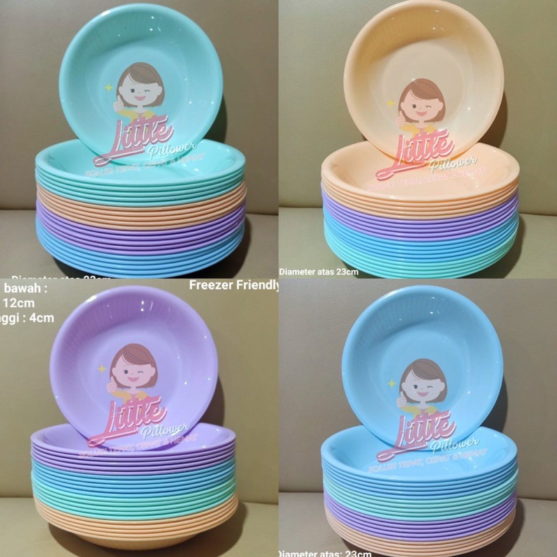 (ISI 1 lusin) PIRING LONTONG plastik super tebal/ mangkok saji/ piring pesta-1