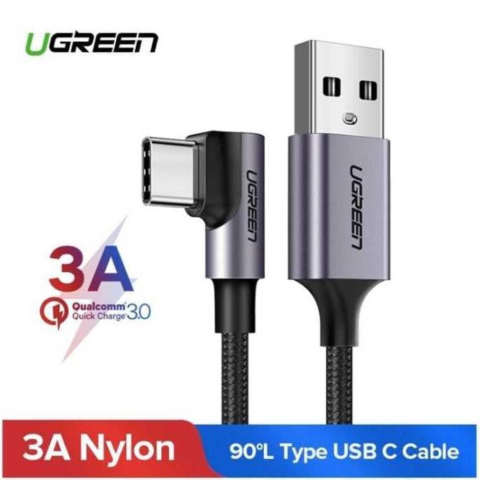KABEL CHARGER USB TYPE C L SHAPE 3A 1 METER