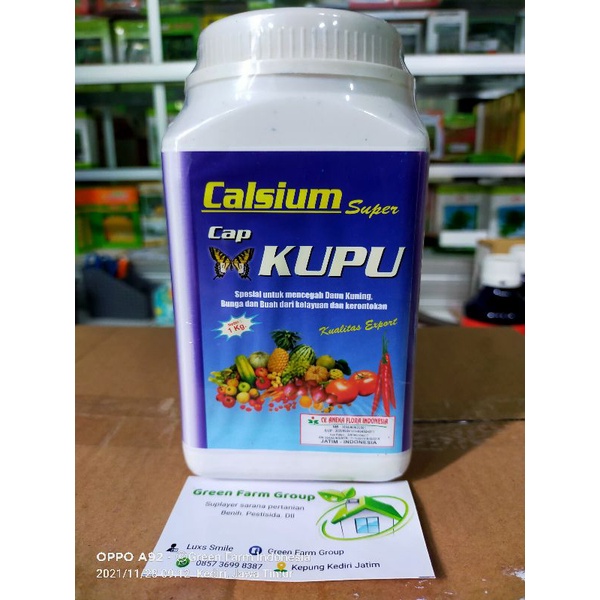 Calsiun Cap Kupu Kemasan 1kg Kalsium Super Pencegah Rontok Buah