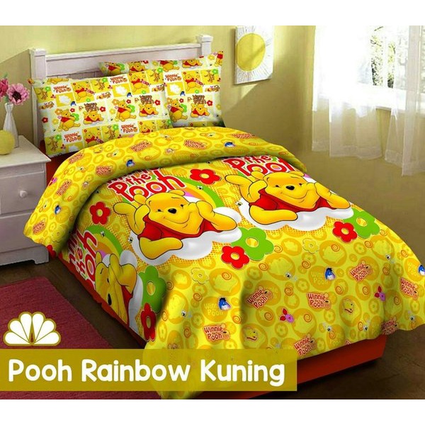 Bedcover Sprei Set ukuran 180x200cm King Size motif Winnie The Pooh