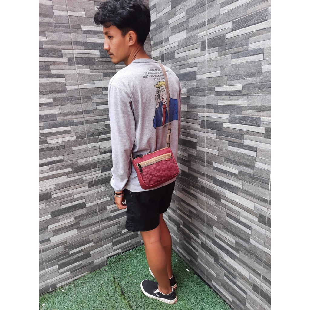 Tas Bahu Fashion Korea Slingbag Waterproof - Tas Selempang Pria Wanita Bahan Cordura