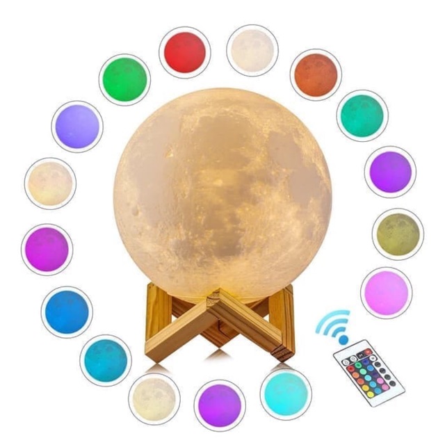 Moon Lamp 15 CM 16 Color / Lampu Bulan 15 CM 16 Warna